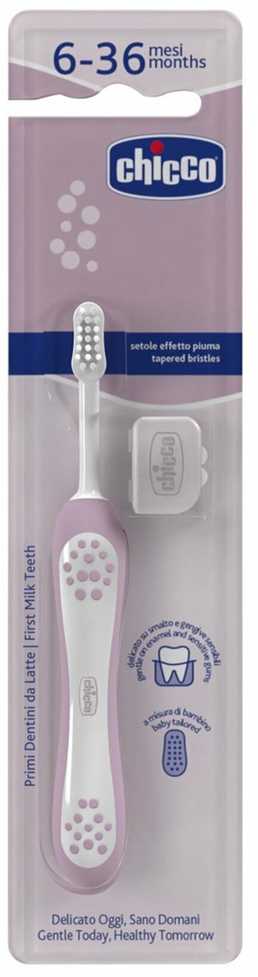 CHICCO 00012082000000 Lila dantų šepetėlis 6-36m 2 vnt