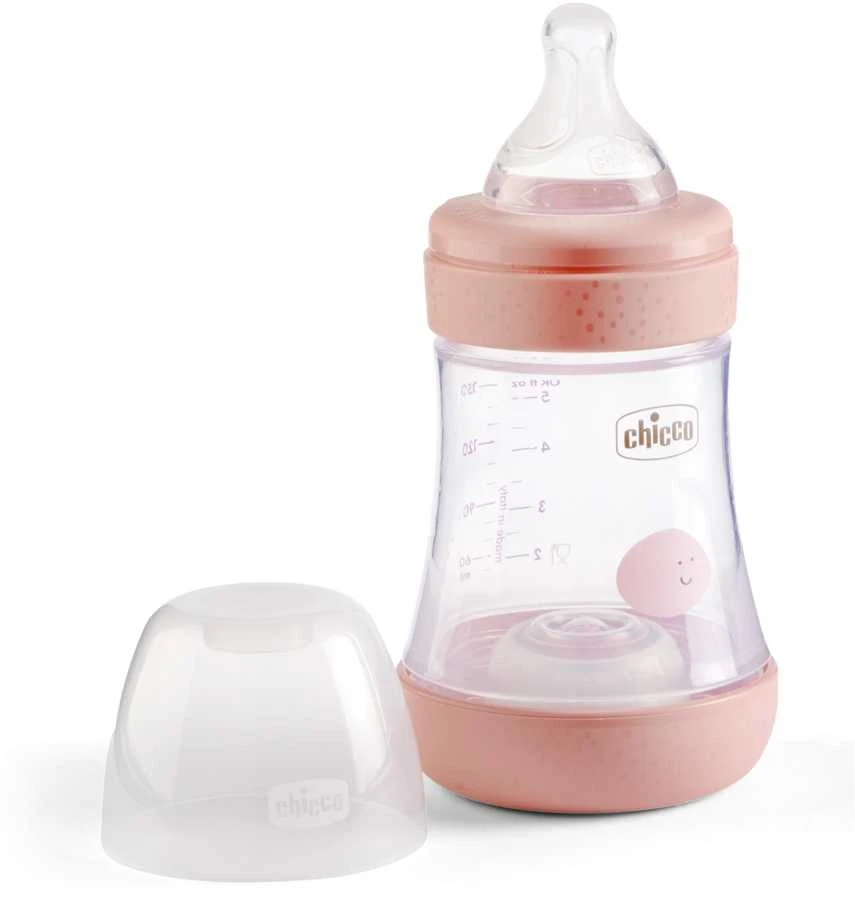"Chicco" buteliukas Perfect5 0M+150ml rožinis silikoninis