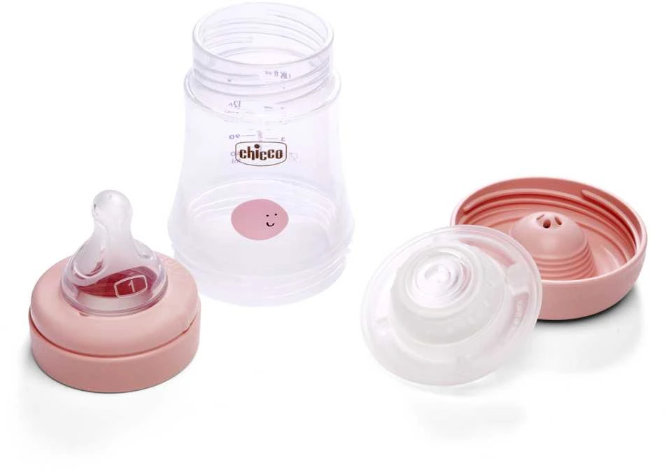 "Chicco" buteliukas Perfect5 0M+150ml rožinis silikoninis