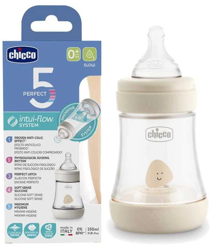 CHICCO Perfect 5 maitinimo buteliukas 150ml., neutralus