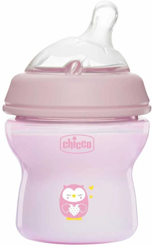 Chicco Buteliukas plastikowa NaturalFeeling rožinė 150ml 0m+