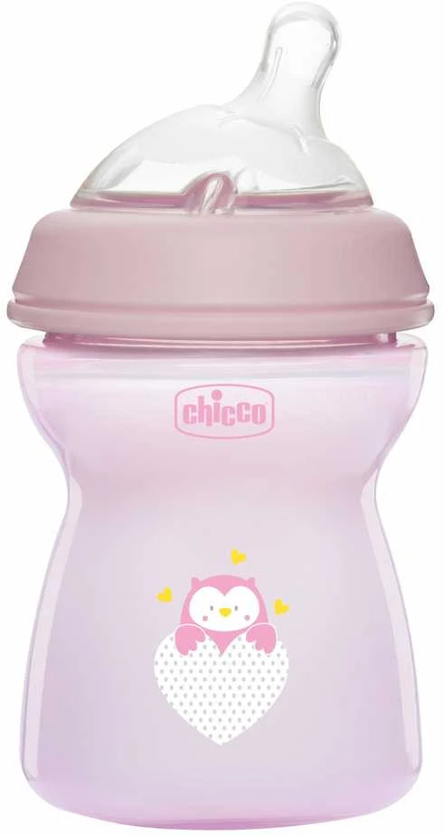 Chicco Buteliukas plastikowa NaturalFeeling rožinė 250ml 2m+