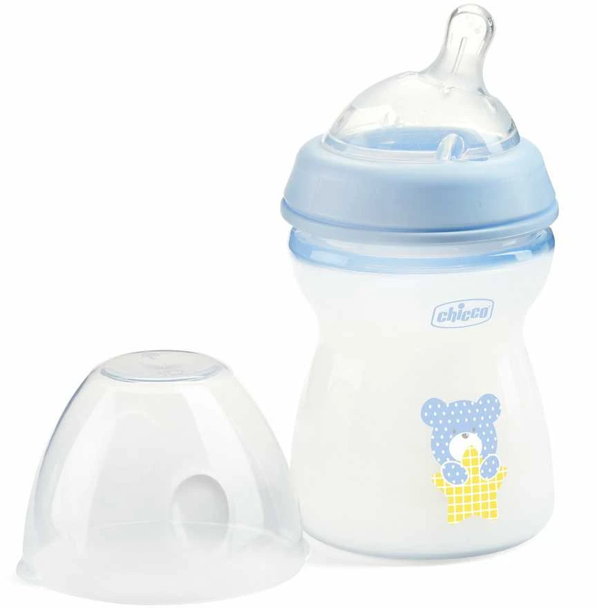 Chicco Bib Nat-Feel 2m Boy silikoninis maitinimo buteliukas vidutinio tėkmės 250ml