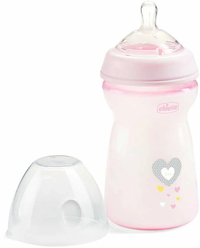 Chicco Buteliukas plastikowa NaturalFeeling rožinė 350ml 6m+