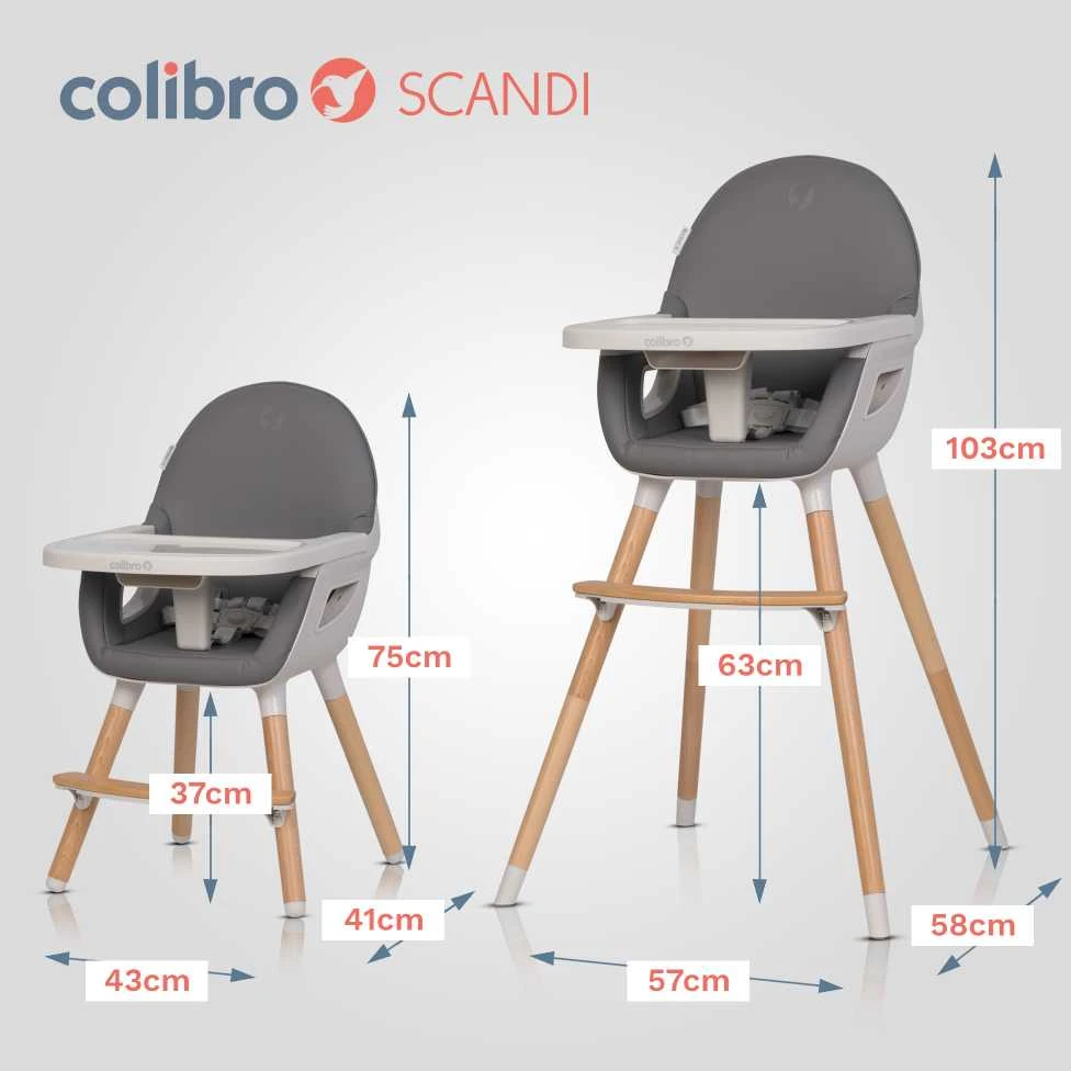 Maitinimo kėdutė Colibro Scandi, Onyx