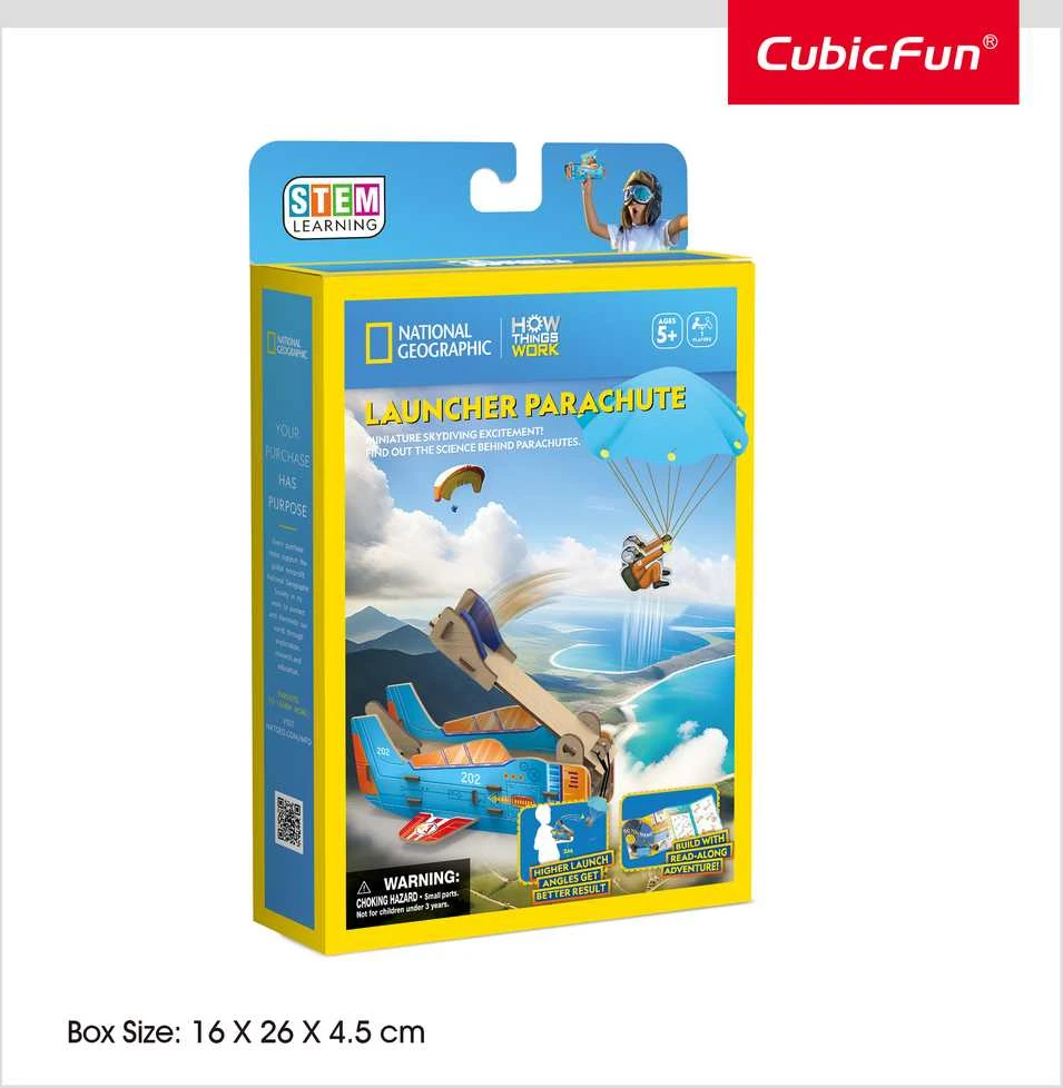 Dėlionė CubicFun CUBIC FUN National Geographic 3D-palapeli "Parašiuto Paleidiklis"