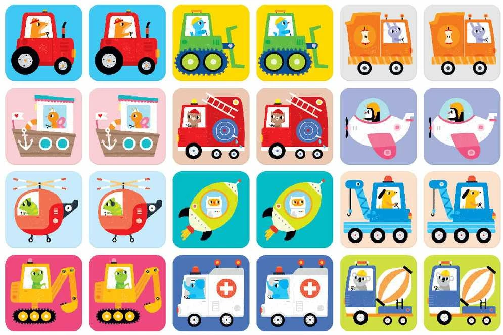 CzuCzu Duuuże Memory Vehicles mokomasis žaidimas ZA4074