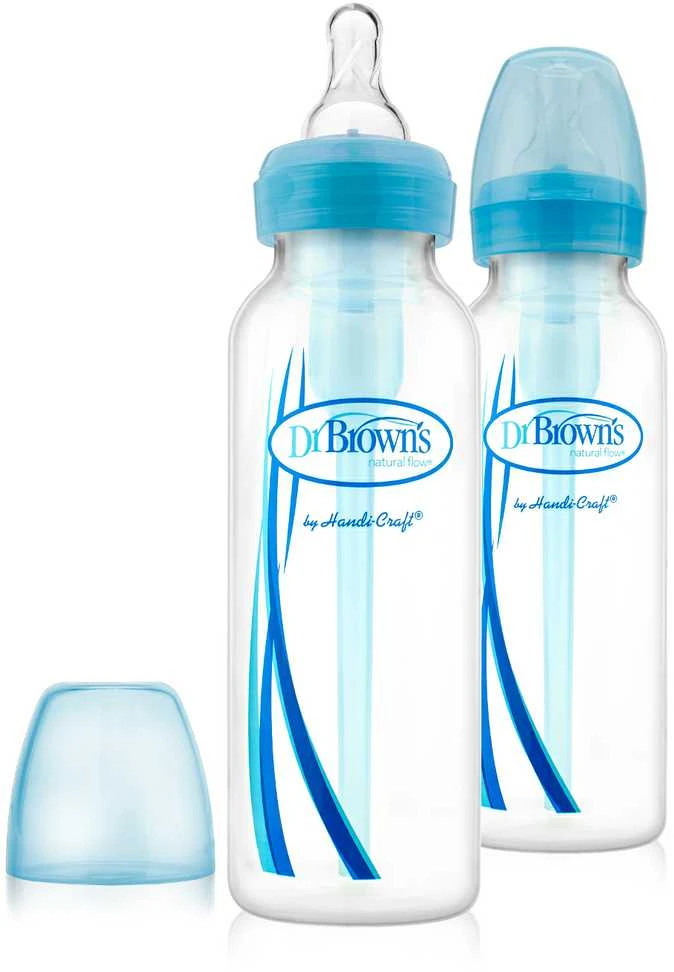 Dr. Brown's 250ml buteliukai su mėlynais dangteliais