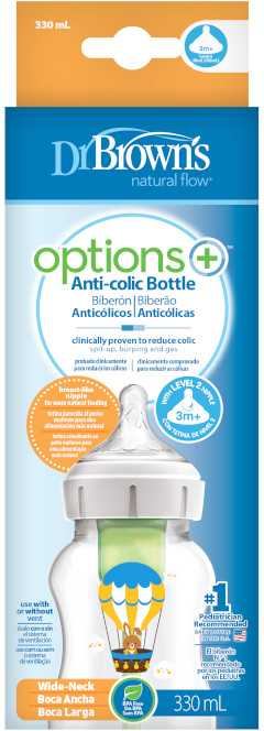 DR. BROWN'S Buteliukas Options+ plačiu kakleliu 330ml, BALLOON