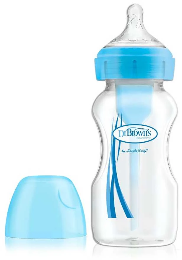 DR. BROWN'S OPTIONS+ 270 ml plataus kaklelio buteliukas Mėlynas