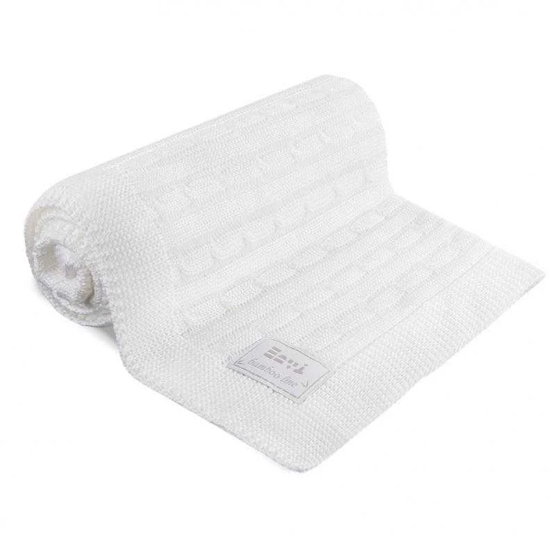 Multitex EWA 927903 Bambuko antklodė balta pynė+dėžutė