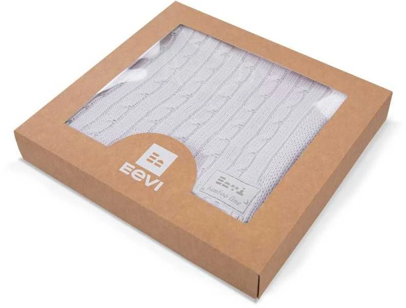 Multitex EWA 927903 Bambuko antklodė balta pynė+dėžutė
