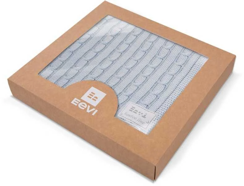 Multitex EWA 927927 Bambukinė antklodė šviesiai mėlyna pynė+dėžutė