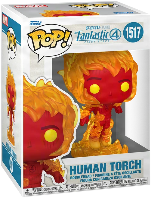 FUNKO POP! Vinilinė figūrėlė: Marvel: The Fantastic Four: First Steps - Human Torch, 9 cm