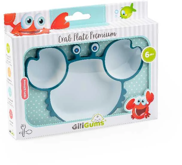 Giligums silikoninė krabo formos padalinta lėkštelė