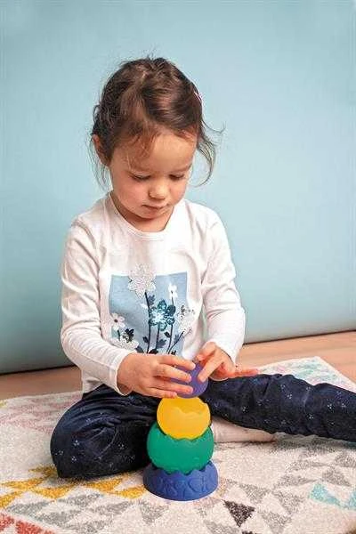 Mom's Care Švelni jutiminė piramidė pastelė 0m+ ZA4489