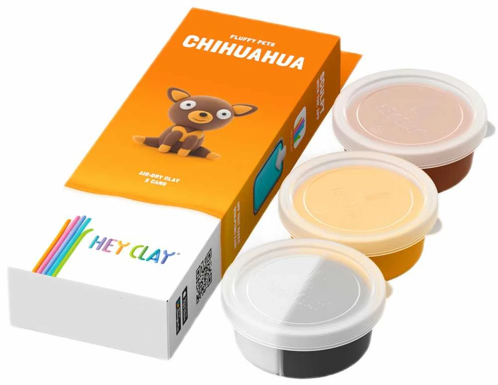 TM Toys HEY CLAY HCL30111CEE Figūrėlė Fluffy Pets Chihuahua 3 vnt.