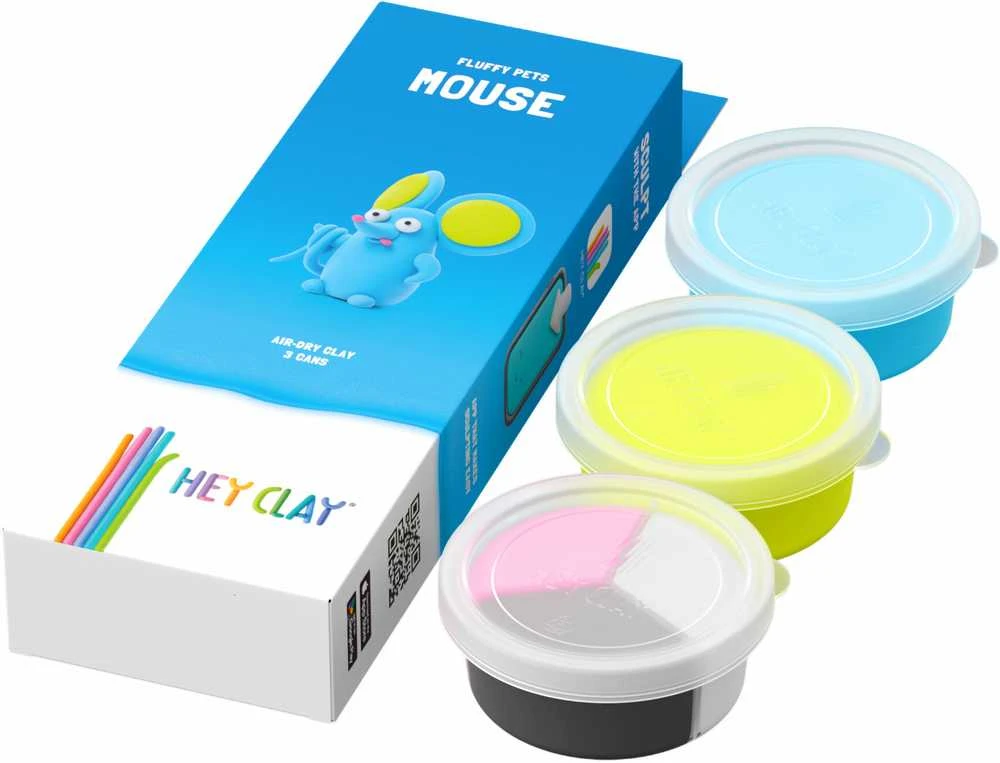 TM Toys HEY CLAY HCL30116CEE Figūrėlė Pūkuota Pets Mouse 3 pakuotė