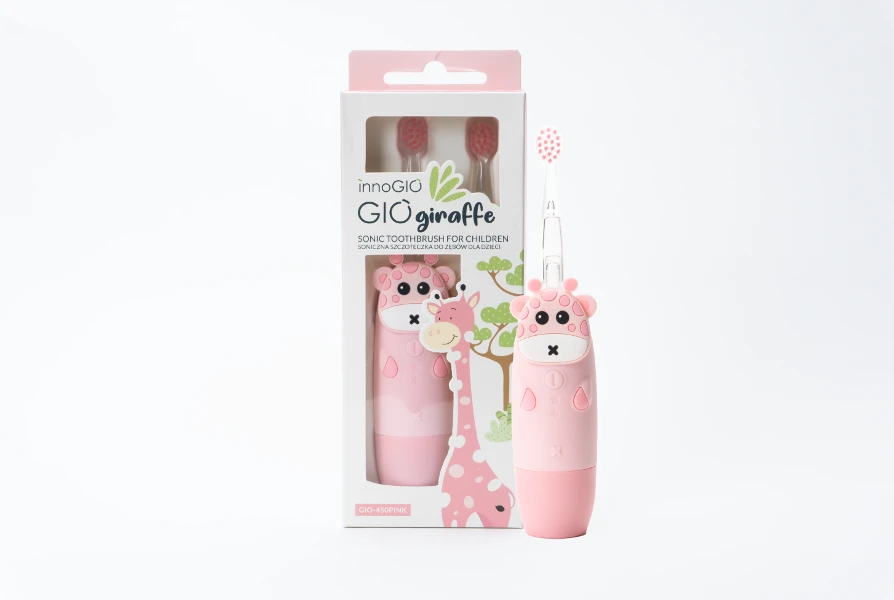 InnoGiO elektrinis dantų šepetėlis žirafa rožinis GIO-450PINK