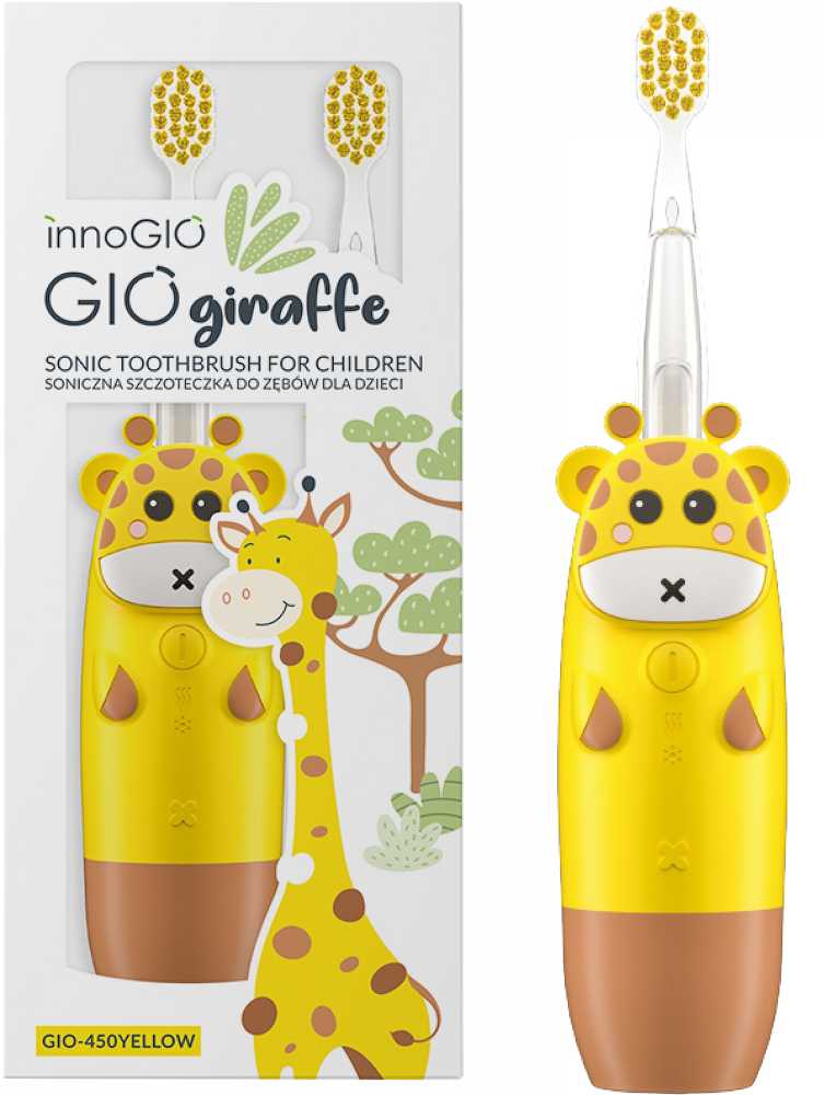 InnoGiO elektrinis dantų šepetėlis žirafa geltona GIO450-Geltonas