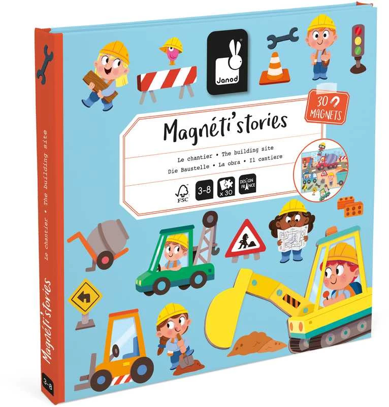 Janod Magnetinė knygelė „Statybų aikštelė“