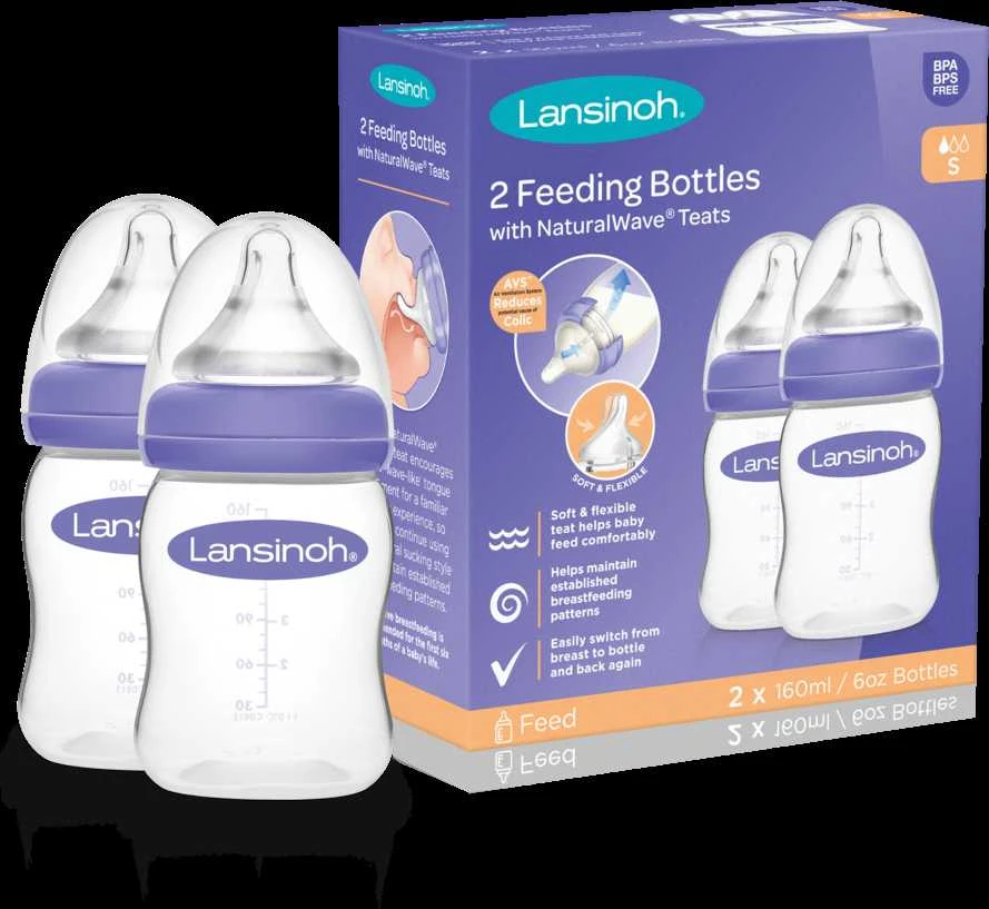 LANSINOH 160 ml maitinimo buteliukai, 2 vnt.