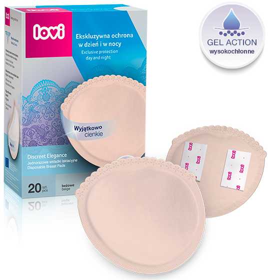 LOVI 19/610 Discreet Elegance krūtų įklotai 20vnt smėlio spalvos
