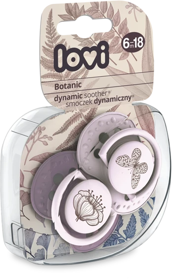 LOVI 22/871 Dinaminis silikoninis čiulptukas 6-18 m 2vnt Botanic Girl