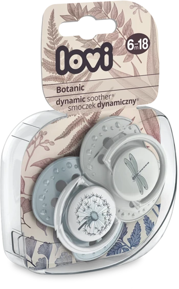 LOVI silikoniniai dinaminiai čiulptukai BOTANIC, 18 mėn+, 2 vnt., 22/875boy