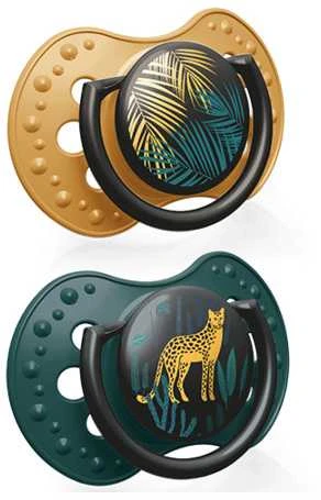 LOVI 22/902 Dinaminis silikoninis čiulptukas 3-6m 2vnt Jungle Vibes Boy