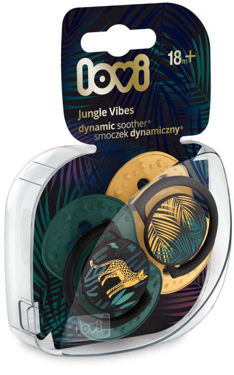LOVI 22/904 Dinaminis silikoninis čiulptukas 18+m 2vnt Jungle Vibes Boy