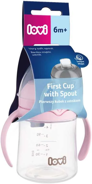 LOVI 35/353 Pirmas puodelis su snapeliu 150ml. rožinis