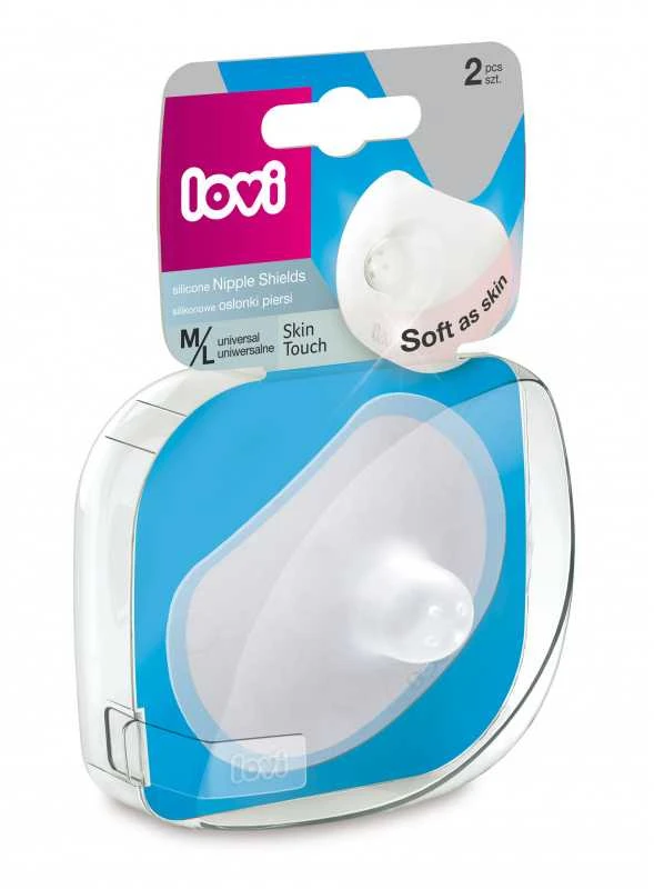 LOVI 5/606 Silikoniniai krūtų skydeliai Skin Touch 2 vnt. M/L