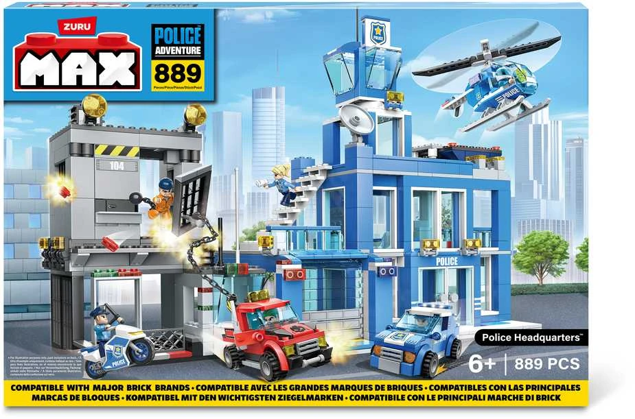 MAX CITY Kaladėlių rinkinys „Policijos nuovada“, 870 vnt.