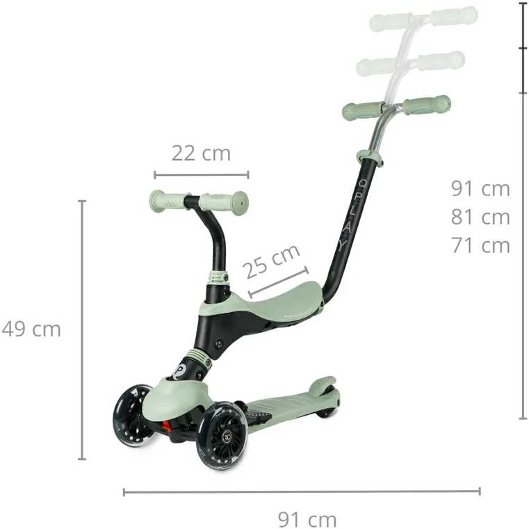 MILLY MALLY 5691 Qplay Sema Pro 3in1 Motoroleris žalias