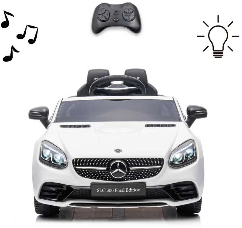 Milly Mally Akumuliatorinis automobilis vaikams „Mercedes-Benz SLC“, baltos spalvos aprašymas - Prekės nuotrauka