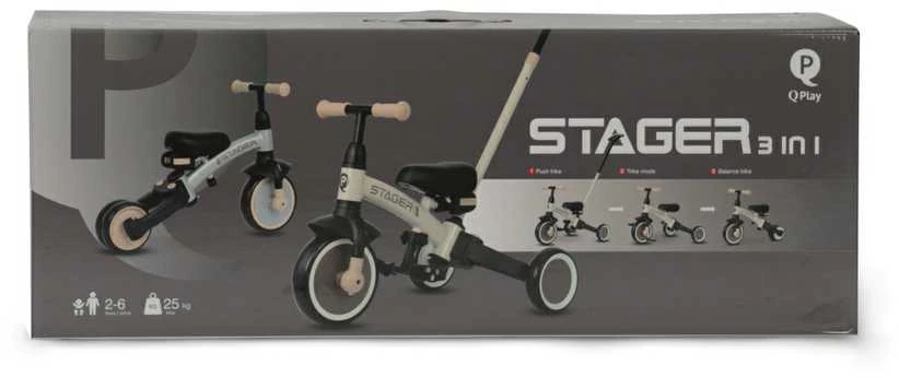 Qplay MILLY MALLY 6279 Triratis Stager 3in1 rožinis