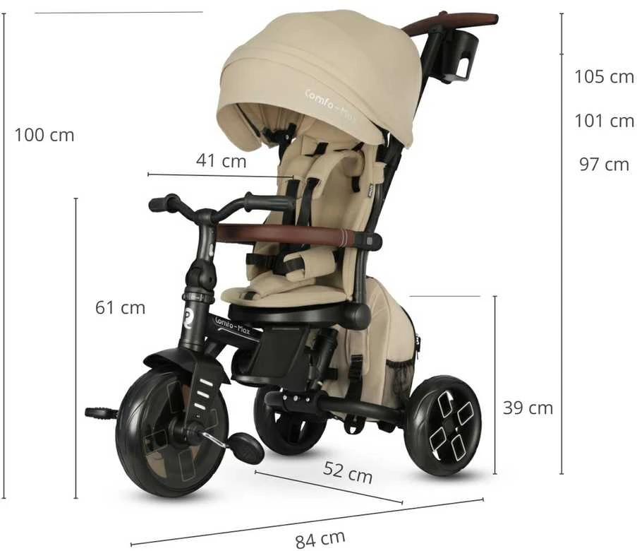 MILLY MALLY 6303 Qplay Triratis Comfo Max Smėlio spalvos