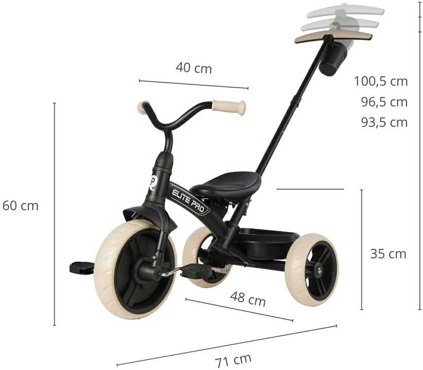 MILLY MALLY Qplay Triratis Elite Pro Juodas