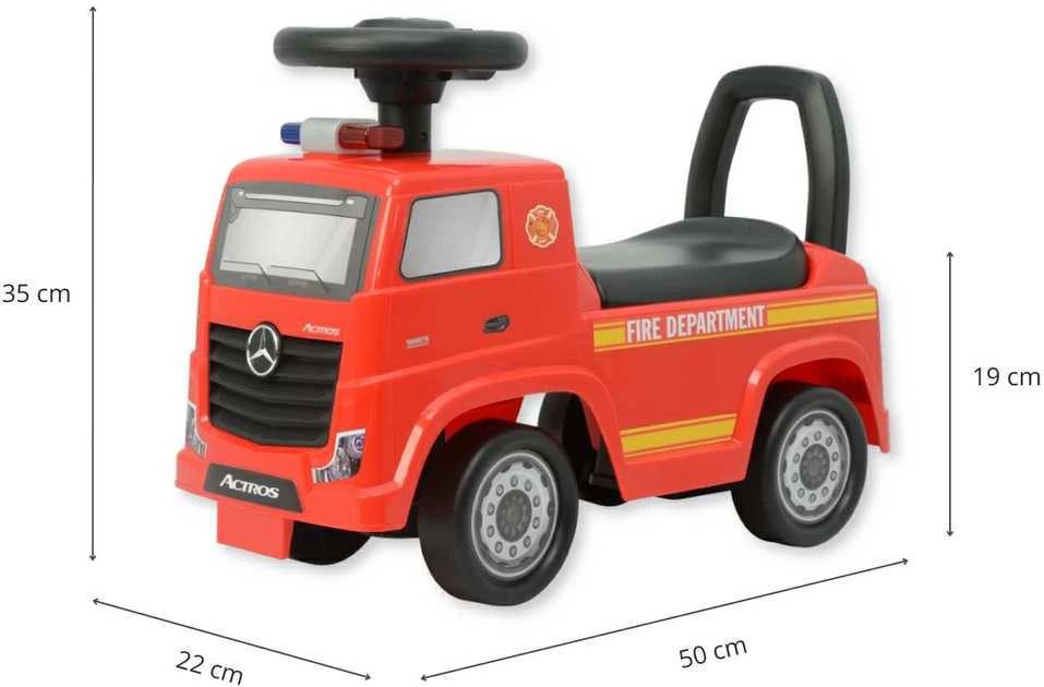 MILLY MALLY Važiuoklė Mercedes-Benz Actros ugniagesių automobilis raudonas