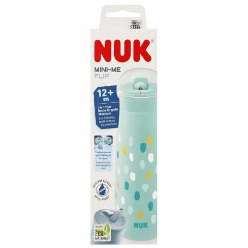 Nuk Mini-Me atverčiamas puodelis +12 mėnesių 1U 450ml Žalias