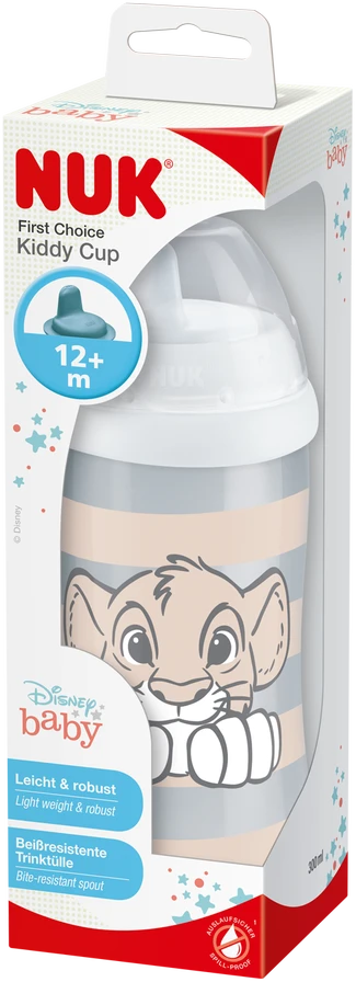 NUK 255643 Puodelis be išsiliejimo KIDDY CUP 300ml 12+ DISNEY THE LION KING