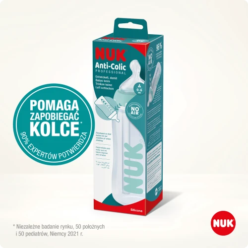 NUK 741148 FC+ buteliukas 300 ml ANTI-COLIC Professional su temperatūros indikatoriumi Silikoninis čiulptukas 0-6 m