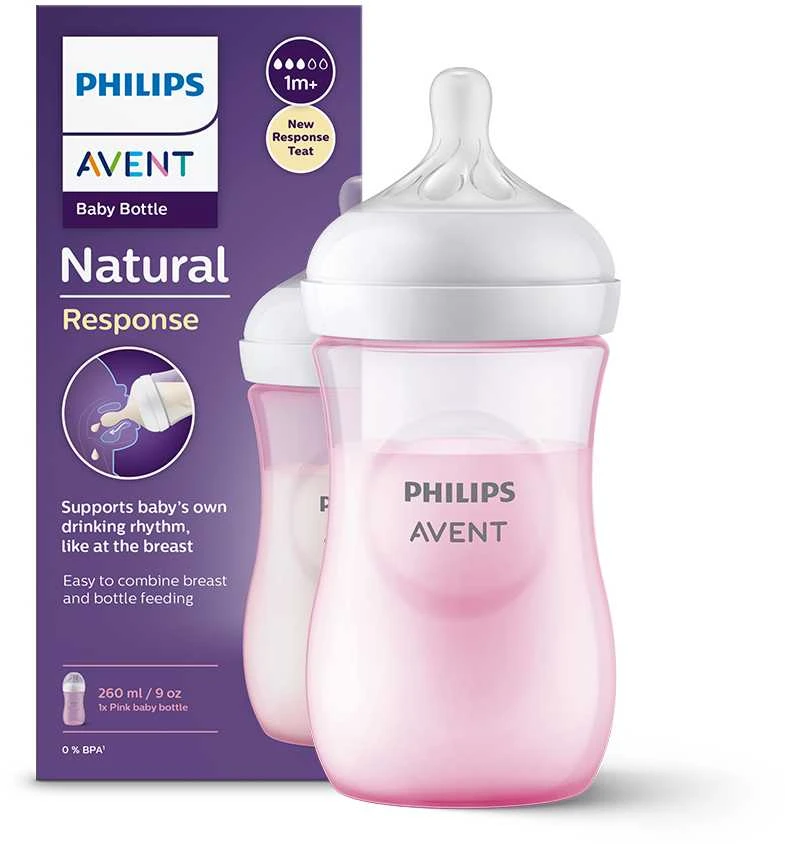 Philips Rožinė AVENT SCY903/11 Natūralus buteliukas Responsive Rožinė 260 ml