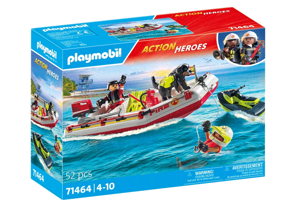PLAYMOBIL ACTION HEROES Ugniagesių laivas su vandens motociklu 71464