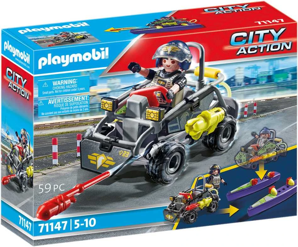 PLAYMOBIL CITY ACTION Specialiųjų pajėgų keturratis 71147