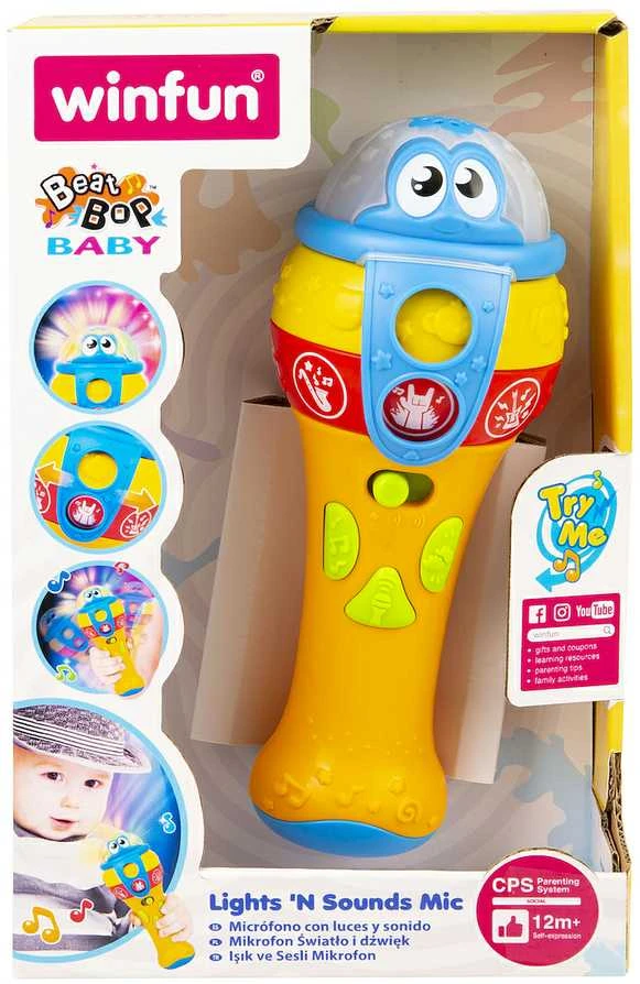 Smily Vaikiškas mikrofonas su garso ir šviesos efektais WinFun