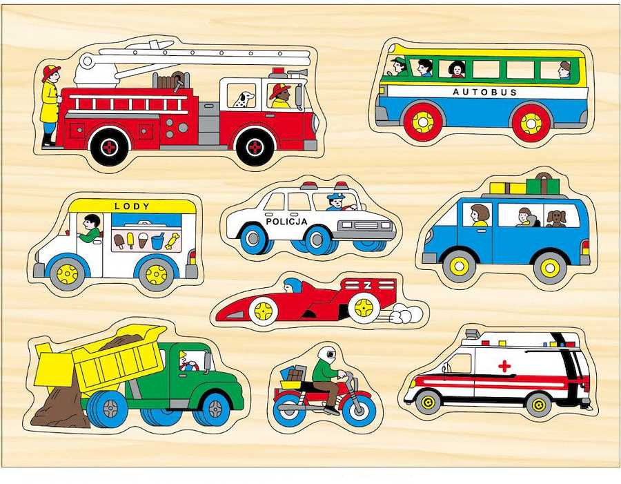 SMILY PLAY SPW83612 Medinės dėlionės transporto priemonės