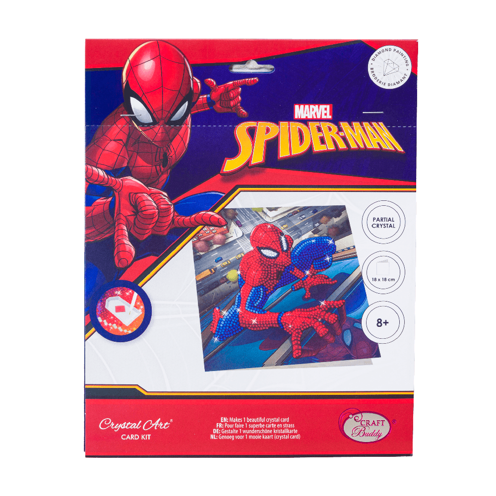 CRAFT BUDDY SPIDER-MAN CRYSTAL ART Atvirukas „Žmogus-voras“, 18 x 18 cm
