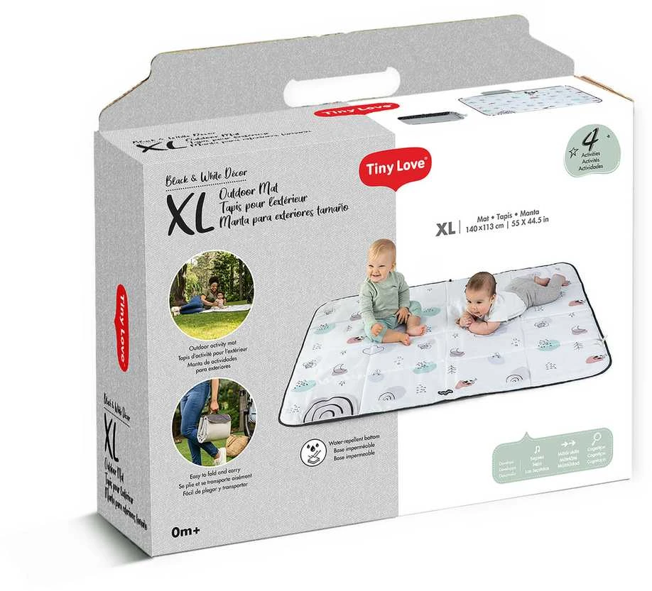 TINY LOVE TL12086000 Edukacinis / kelioninis kilimėlis XL DECOR juodas/baltas